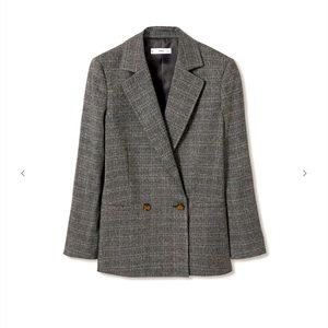 NWT: Mango Check Structured Blazer (M)